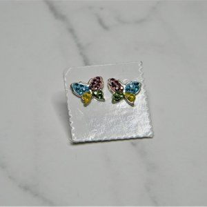 Silver(925) Colorful Butterfly Earrings